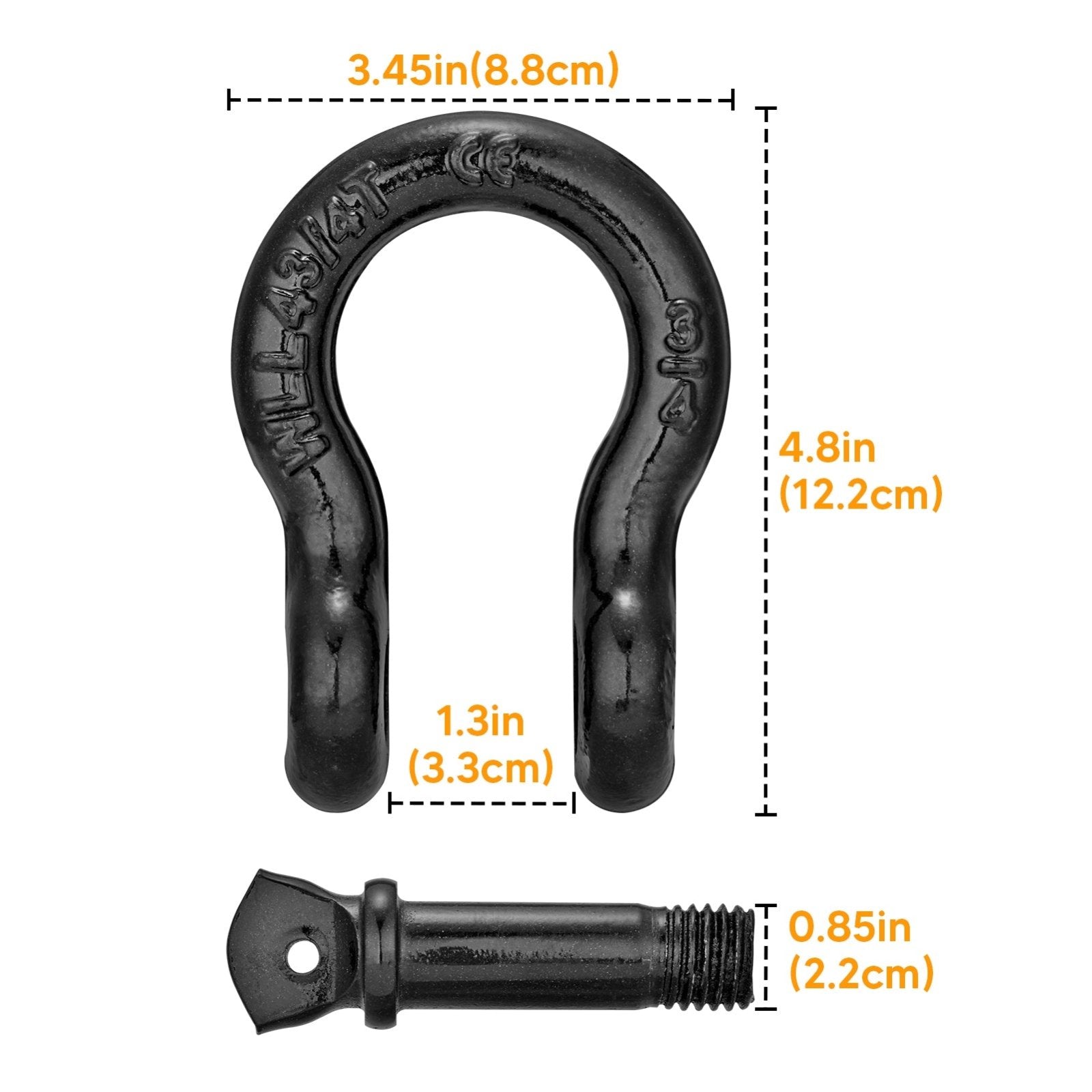 2009 - 2023 Toyota Tacoma Front Pair Heavy - Duty Steel Tow Hook + D Ring Shackle Kit - Weisen