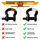 2009 - 2023 Toyota Tacoma Front Pair Heavy - Duty Steel Tow Hook + D Ring Shackle Kit - WeiSen - 7030401101