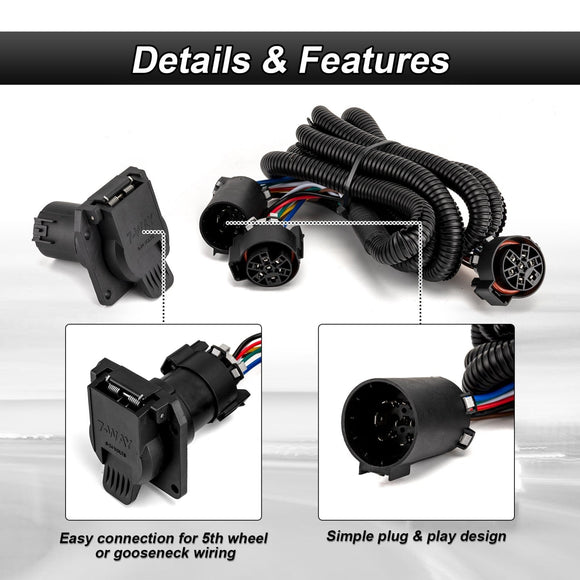 2010 - 2018 Dodge Ram 1500 Rear Class 3 Trailer Hitch 2" Receiver with 7 - Pin Trailer Wiring Harness Kit - WeiSen - 70108006+70206039