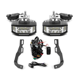 2010 - 2023 Lexus GX 460 White&Amber Strobe 3.5 Inch LED Hood Hinge Ditch Light Pods w/ Wiring Harness Kit - WeiSen - 70104047+70201013