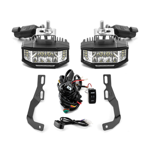 2010 - 2023 Lexus GX 460 White&Amber Strobe 3.5 Inch LED Hood Hinge Ditch Light Pods w/ Wiring Harness Kit - WeiSen - 70104047+70201013