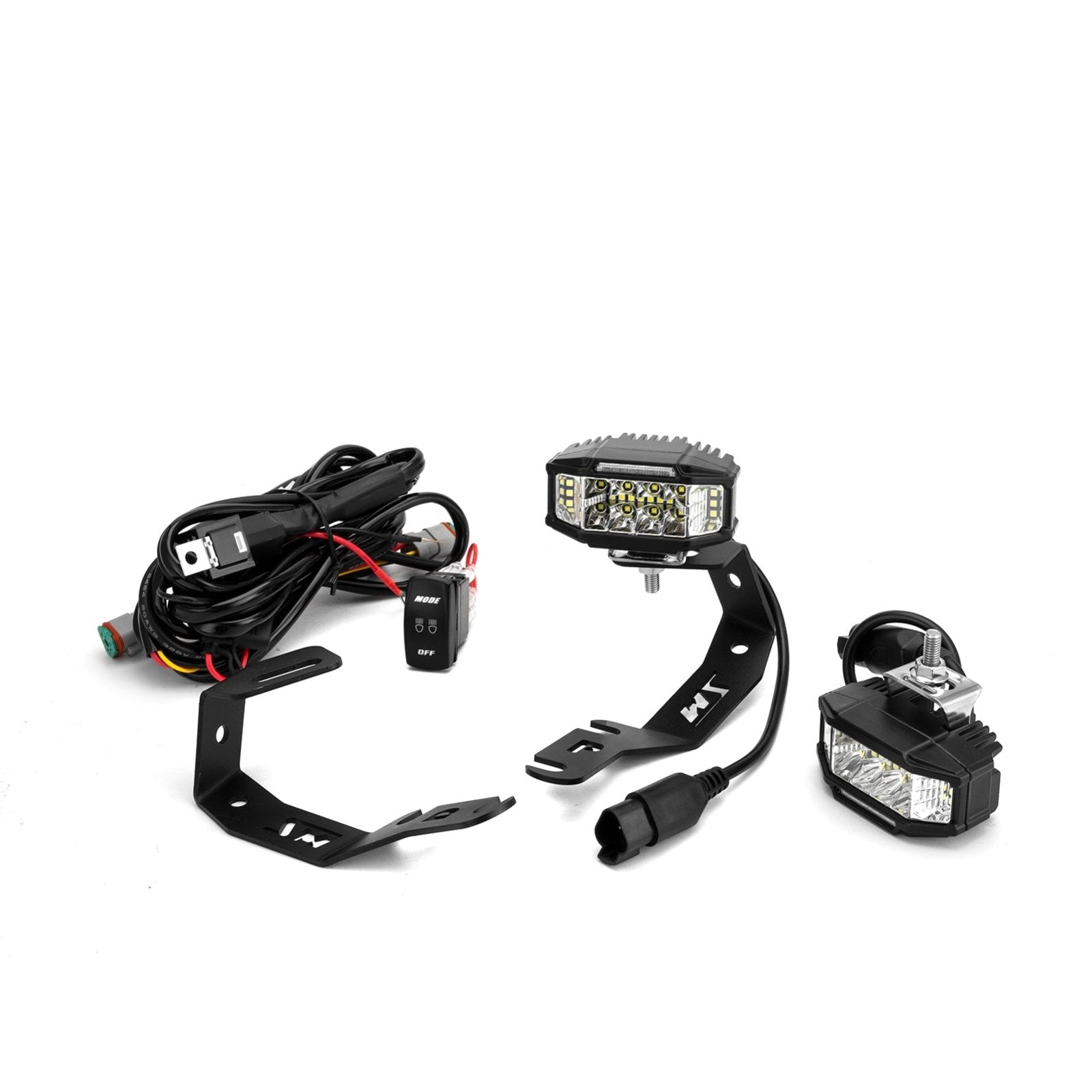 2010 - 2024 Toyota 4Runner & 2007 - 2021 Tundra White&Amber Strobe 3.5 Inch LED Light Pods w/ Wiring Harness Kit - WeiSen - 70104003+70201013