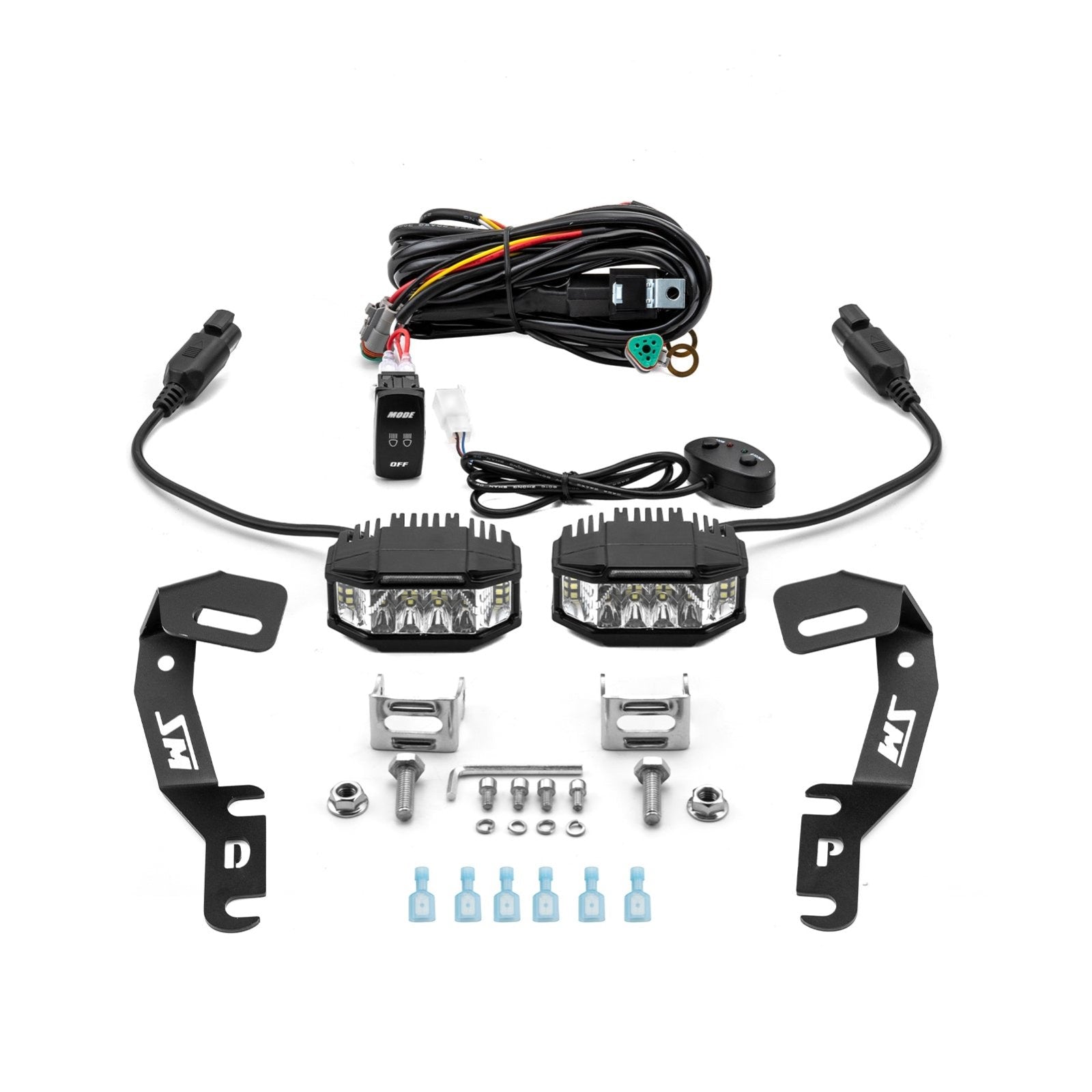 2010 - 2024 Toyota 4Runner & 2007 - 2021 Tundra White&Amber Strobe 3.5 Inch LED Light Pods w/ Wiring Harness Kit - WeiSen - 70104003+70201013
