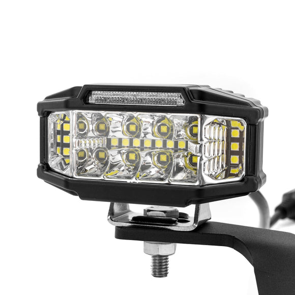 2010 - 2024 Toyota 4Runner White&Amber Strobe 3.5 Inch LED Light Pods w/ Wiring Harness Kit - WeiSen - 70104004+70201013