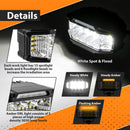 2010 - 2024 Toyota 4Runner White&Amber Strobe 3.5 Inch LED Light Pods w/ Wiring Harness Kit - WeiSen - 70104004+70201013