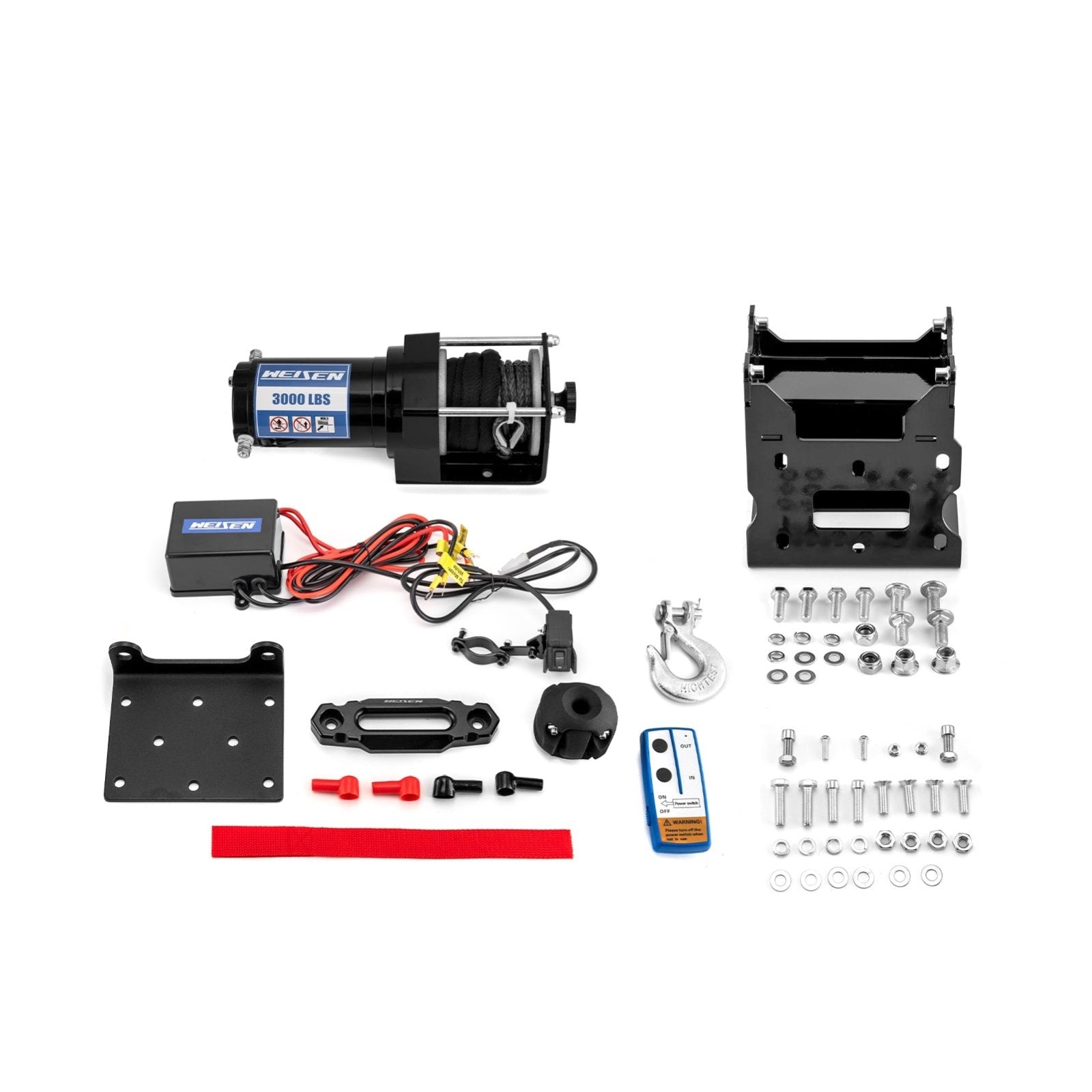 2011 - 2024 Polaris Sportsman 500 550 570 850 Scrambler XP 850 1000 ATV 3000lb 12V Electric Winch Kit - WeiSen - 80310038