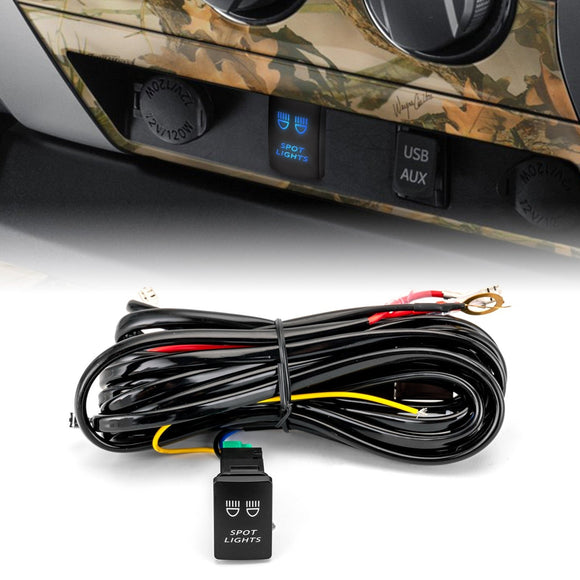 Toyota Tacoma 4Runner RAV4 Tundra LED Spot Light Wiring Harness Push Button Switch Kit - WeiSen - 70203023