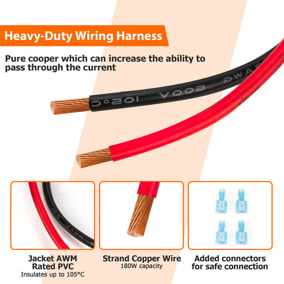 Toyota Tacoma 4Runner RAV4 Tundra LED Spot Light Wiring Harness Push Button Switch Kit - WeiSen - 70203023