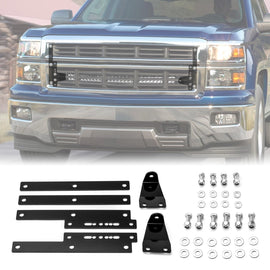 2014 - 2018 Chevy Silverado 1500 Heavy - Duty Steel Grill Hidden 32" Curved Light Bar Mounting Bracket - WeiSen - 70103011
