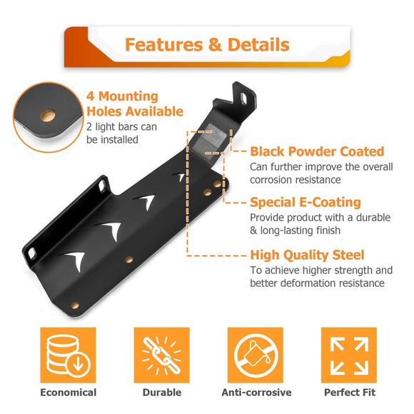 2014 - 2021 Toyota Tundra No Drill Front Hidden Grill Light Bar Mounting Bracket for 42" Dual Row Light Bar - WeiSen - 70103002