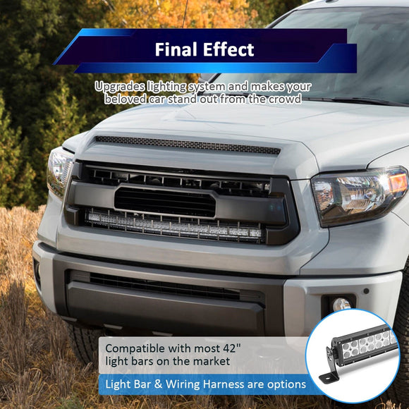 2014 - 2021 Toyota Tundra Upper Grille 42" Curved LED Light Bar Kit - WeiSen - 70103002+70202009