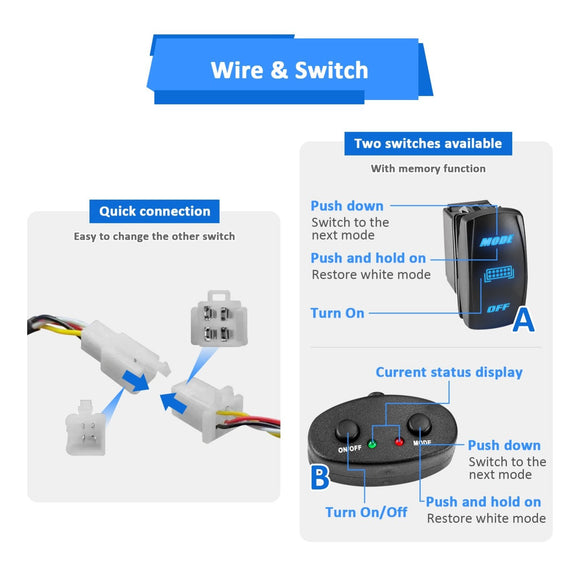 2014 - 2023 Polaris RZR 900 XP1000 Spot Flood Amber White Strobe 32 Inch Dual Row Curved 180w LED Light Bar - WeiSen - 80101004+70202019