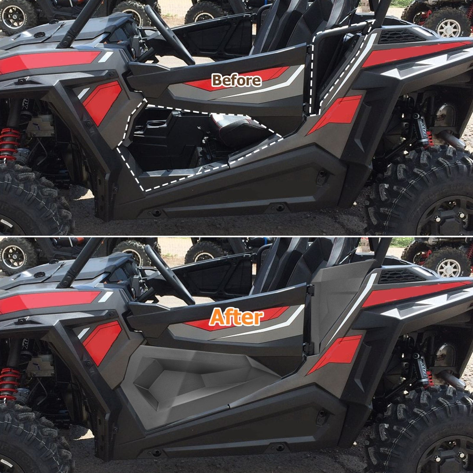 2014 - 2023 Polaris RZR XP 1000 2 - door No Drill UTV Front Lower Half Door #OEM 2879509 - Weisen