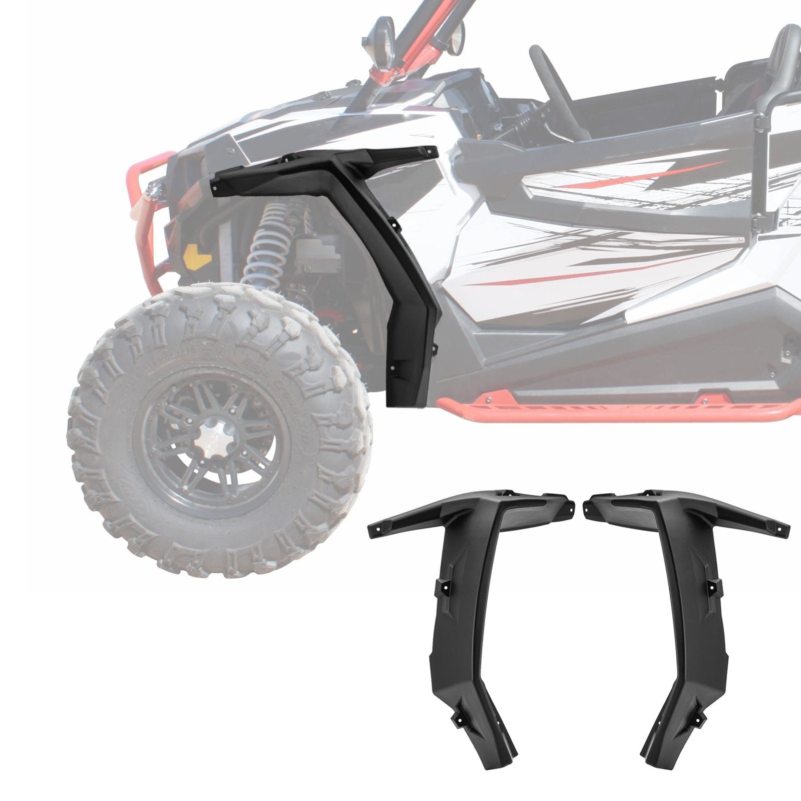 2014 - 2023 Polaris RZR XP 1000 / Turbo/S 1000/900 / 900 S No Drill HDPE UTV Front SUPER Extended Fender Flares - WeiSen - 80314003