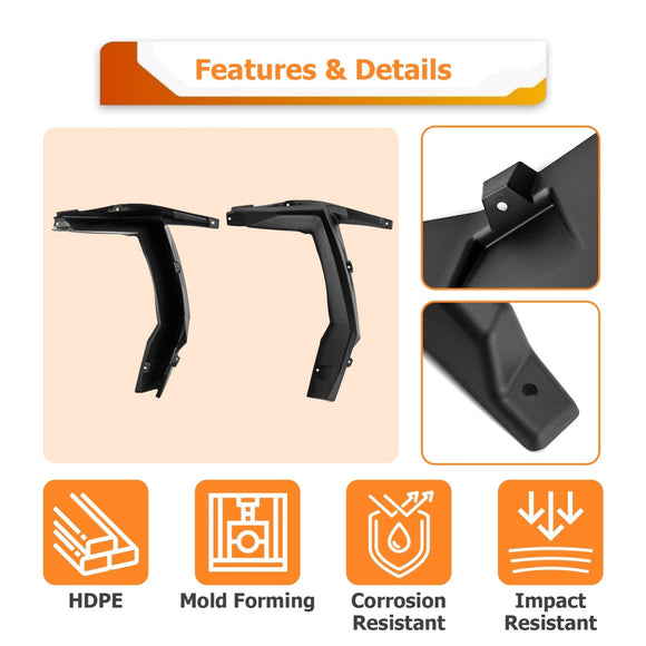 2014 - 2023 Polaris RZR XP 1000 / Turbo/S 1000/900 / 900 S No Drill HDPE UTV Front SUPER Extended Fender Flares - WeiSen - 80314003