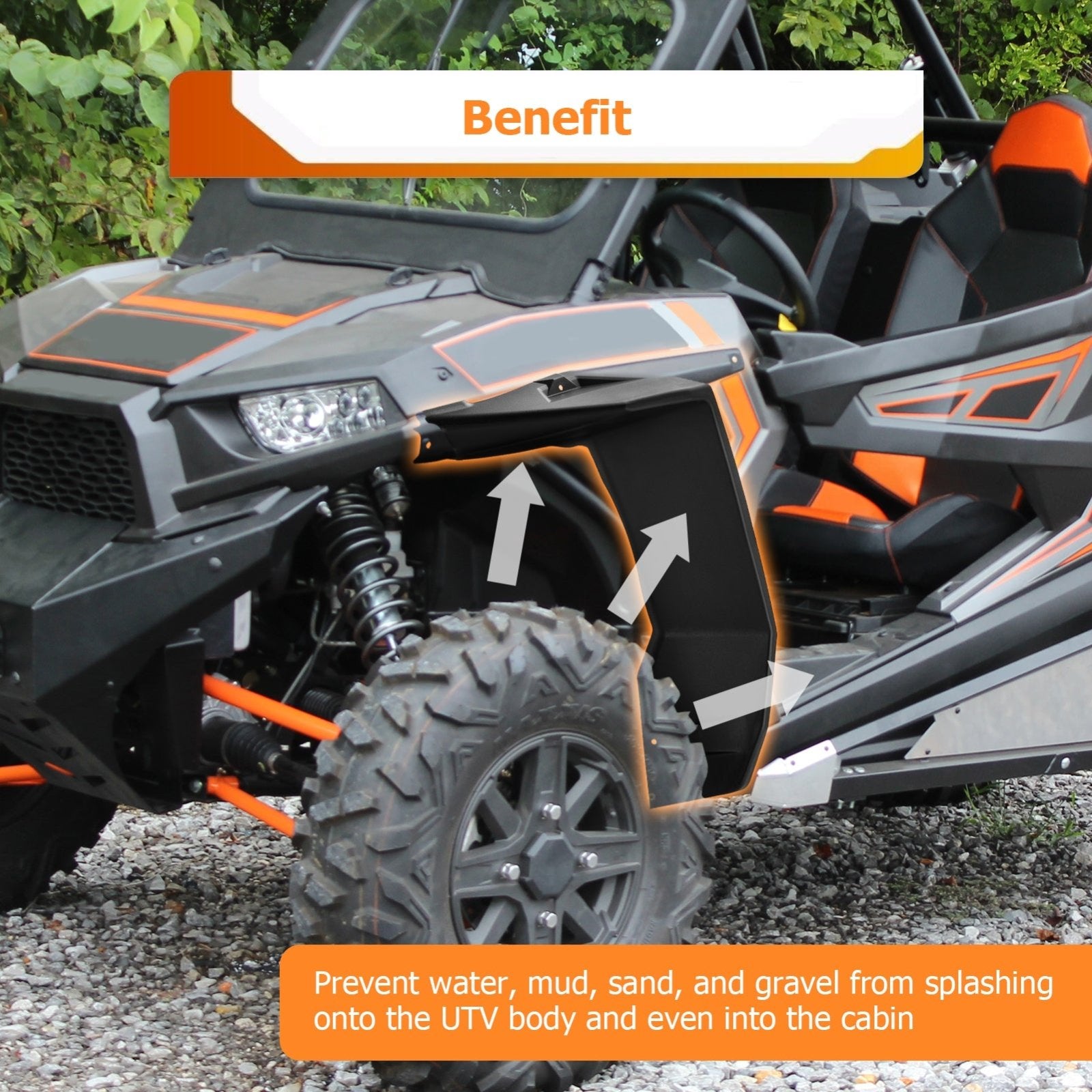 2014 - 2023 Polaris RZR XP 1000 / Turbo/S 1000/900 / 900 S No Drill HDPE UTV Front SUPER Extended Fender Flares - Weisen