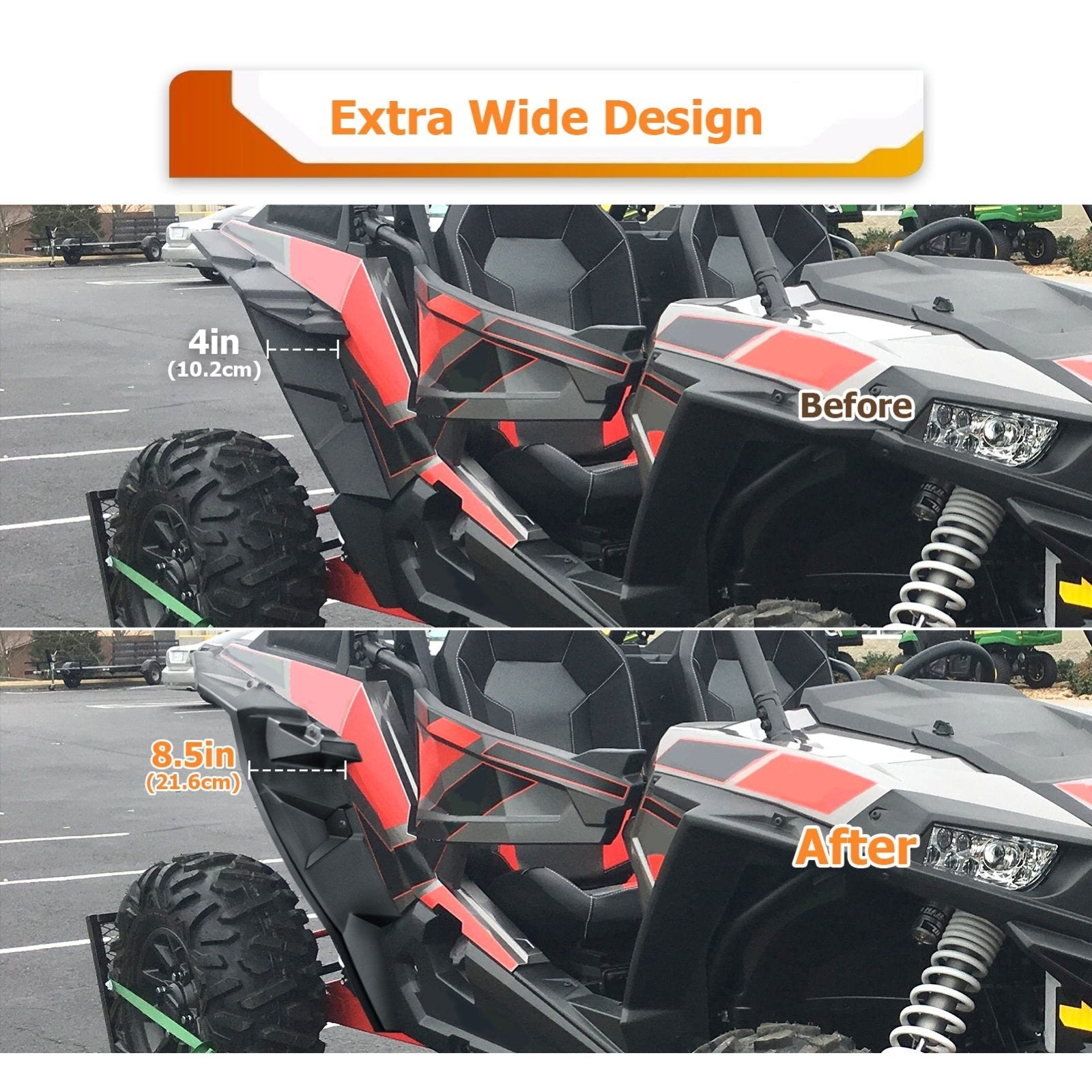 2014 - 2023 Polaris RZR XP 1000/Turbo/S 1000/900/900 S Bolt - On Rear Extended Fender Flares - Weisen