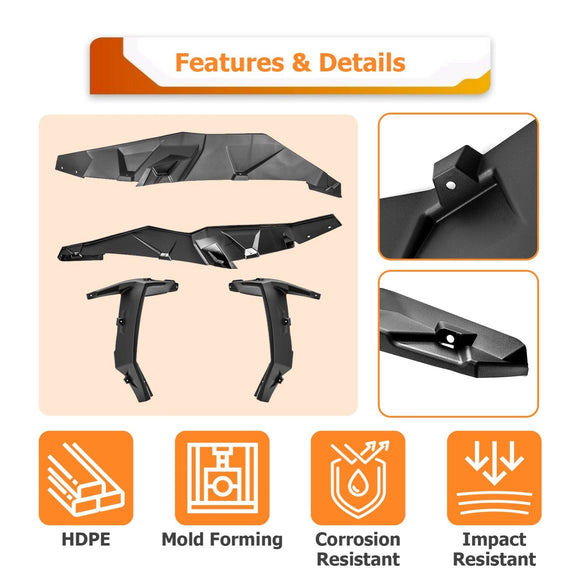 2014 - 2023 Polaris RZR XP 1000/Turbo Bolt - On Front & Rear Extended Fender Flares - WeiSen - 80314005