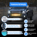 2014 - 2023 Polaris RZR XP1000 RZR 900 S900 S1000 EPS Spot Flood Amber White Strobe 32" Curved 180w LED Light Bar - WeiSen - 80101011+70202019