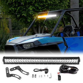 2014 - 2023 Polaris RZR XP1000 RZR 900 S900 S1000 EPS Spot Flood Amber White Strobe 32" Straight 180w LED Light Bar - WeiSen - 80101011+70202018