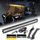 2014 - 2023 Polaris RZR XP1000 / XP Turbo / RZR 900 1000 Spot Flood Amber White Strobe 32 Inch Dual Row Straight 180w LED Light Bar - WeiSen - 80101002+70202018
