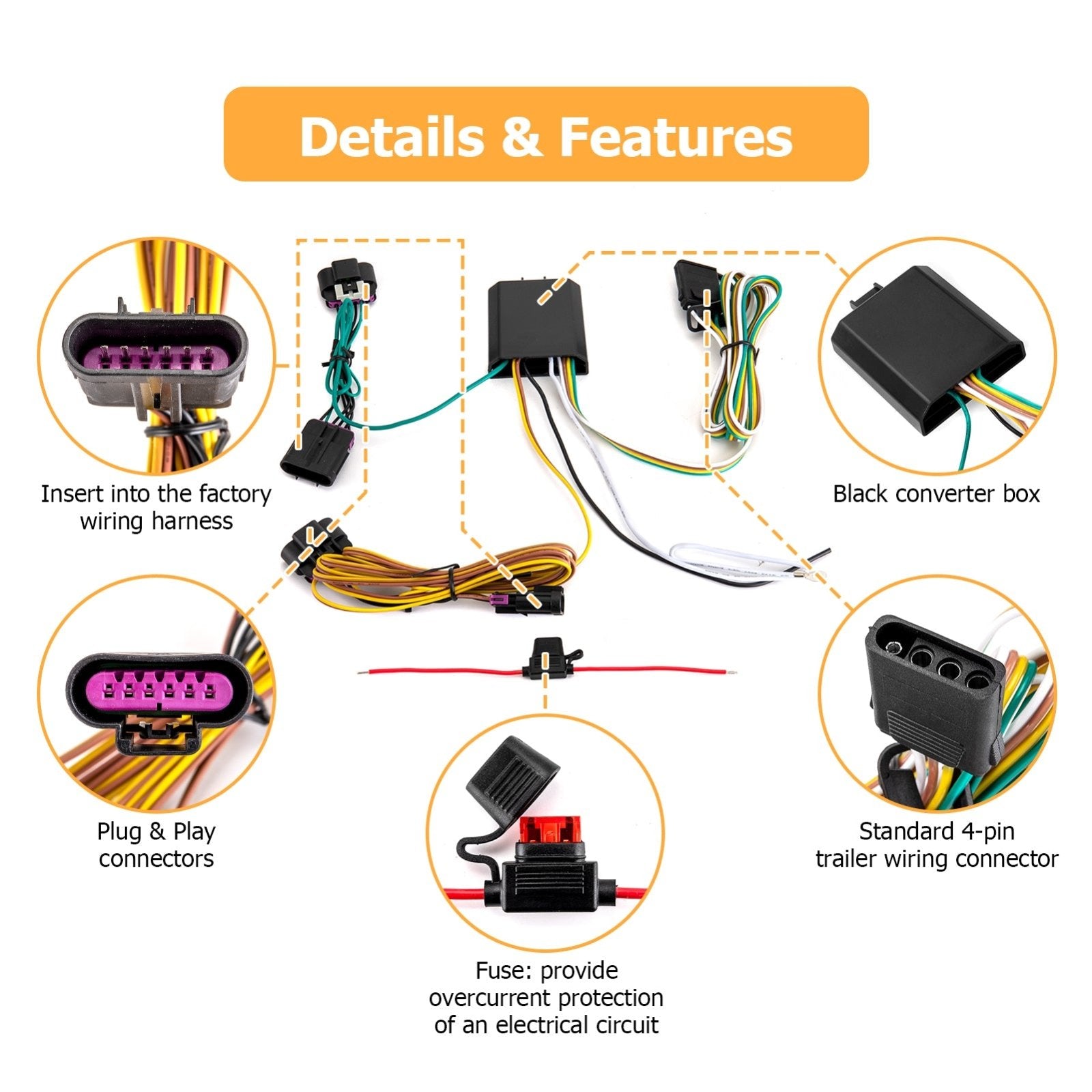 2014 - 2024 3rd Gen Dodge Durango MT Circuitry Plug & Play 4 - Pin Trailer Wiring Harness Kit - Weisen