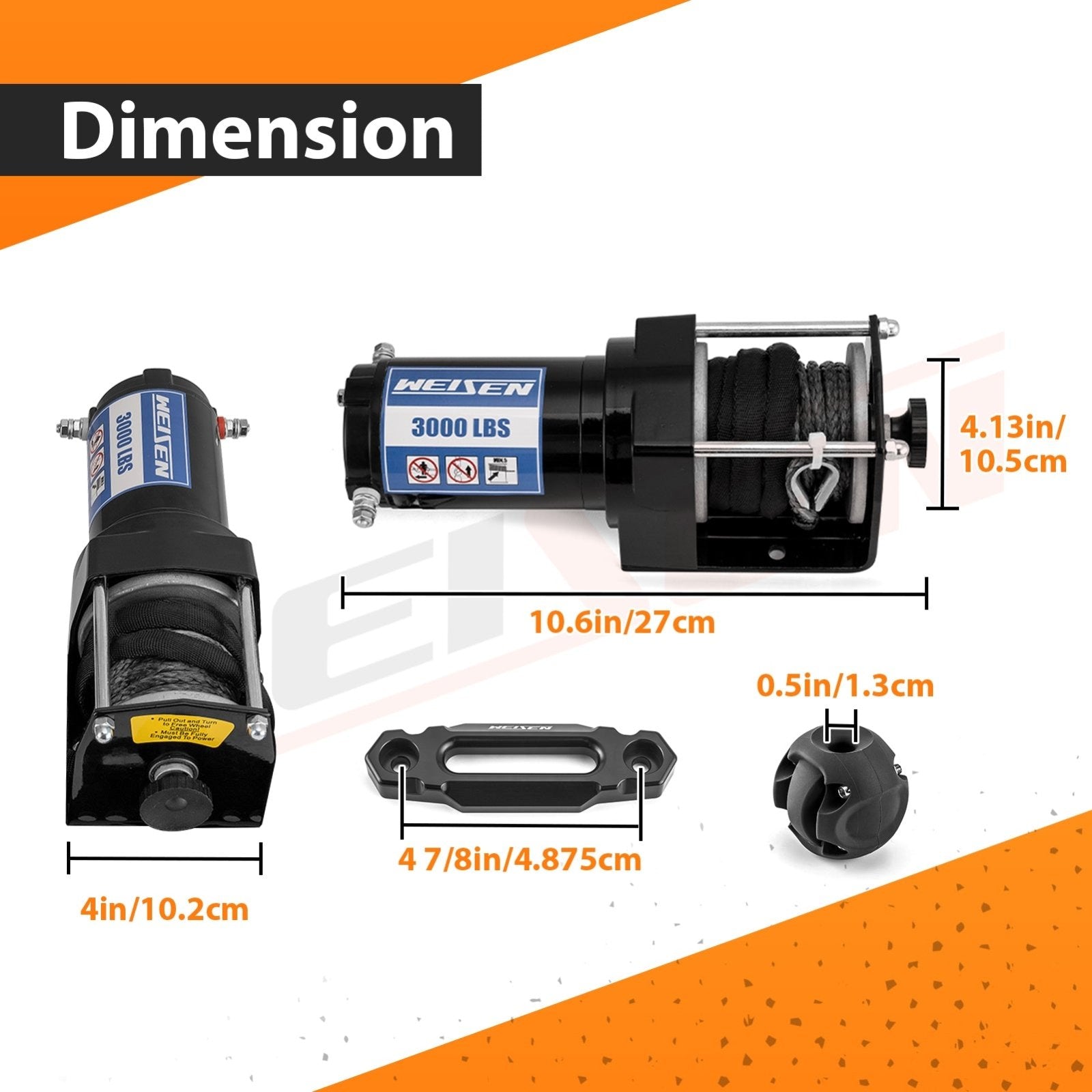 2014 - 2024 Honda Rancher Foreman Rubicon TRX420/500/520 UTV ATV 3000lb 12V Electric Winch Kit - Weisen