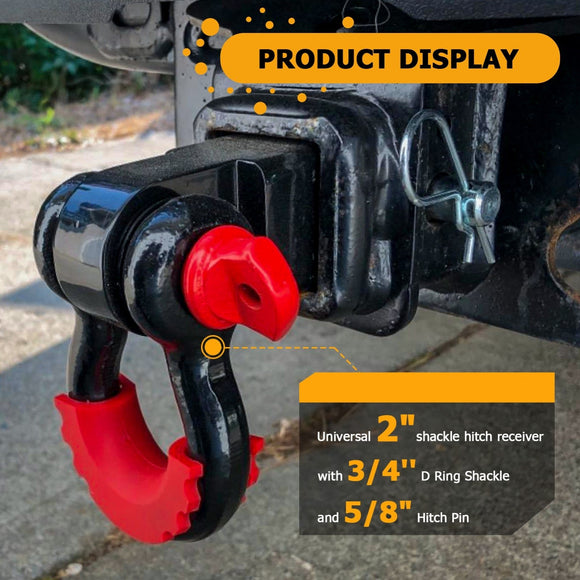 2014 - 2024 Polaris RZR XP 1000 / XP 4 1000 Heavy - Duty Steel 2" Rear Tow Receiver Hitch & Shackle Hitch Receiver - WeiSen - 80107007+70304017