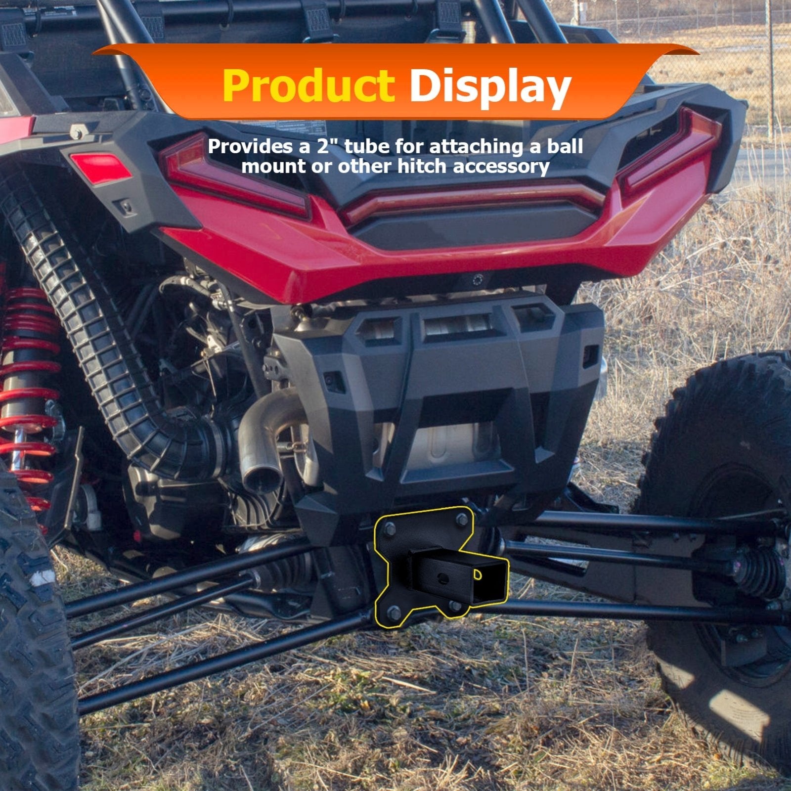 2014 - 2024 Polaris RZR XP 1000 / XP 4 1000 Heavy - Duty Steel 2" Rear Tow Receiver Hitch & Shackle Hitch Receiver - Weisen