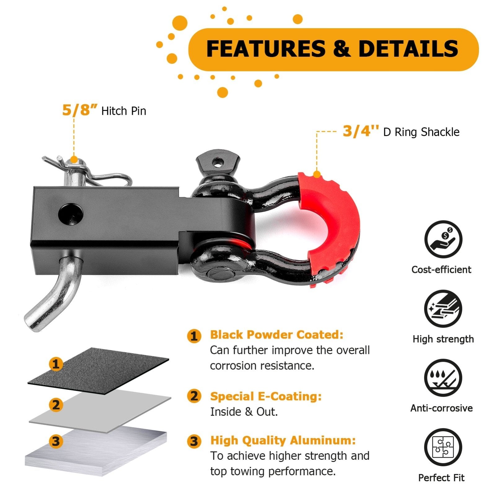 2014 - 2024 Polaris RZR XP 1000 / XP 4 1000 Heavy - Duty Steel 2" Rear Tow Receiver Hitch & Shackle Hitch Receiver - Weisen