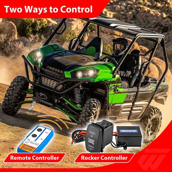 2014 - 2025 Kawasaki Teryx 800 / 4 800 Wireless Remote Control UTV 4500lb 12V Electric Winch Kit - WeiSen - 80310053