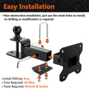 2014 - 2025 Polaris RZR XP 1000 UTV Rear Receiver Hitch Kit w/ 2 - Inch Trailer Hitch 3 - in - 1 Ball Mount 5/8" Lock Pin Tightener - WeiSen - 8010700703