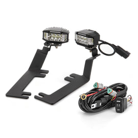 2015 - 2019 Chevrolet Silverado/GMC Sierra 2500HD 3500HD White&Amber Strobe 3.5 Inch LED Hood Hinge Ditch Light Pods w/ Wiring Harness Kit - WeiSen - 70104033+70201013