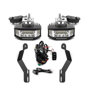 2015 - 2019 Subaru Outback White&Amber Strobe 3.5 Inch LED Hood Hinge Ditch Light Pods w/ Wiring Harness Kit - WeiSen - 70104058+70201013