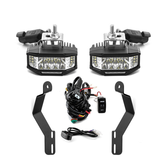 2015 - 2019 Subaru Outback White&Amber Strobe 3.5 Inch LED Hood Hinge Ditch Light Pods w/ Wiring Harness Kit - WeiSen - 70104058+70201013