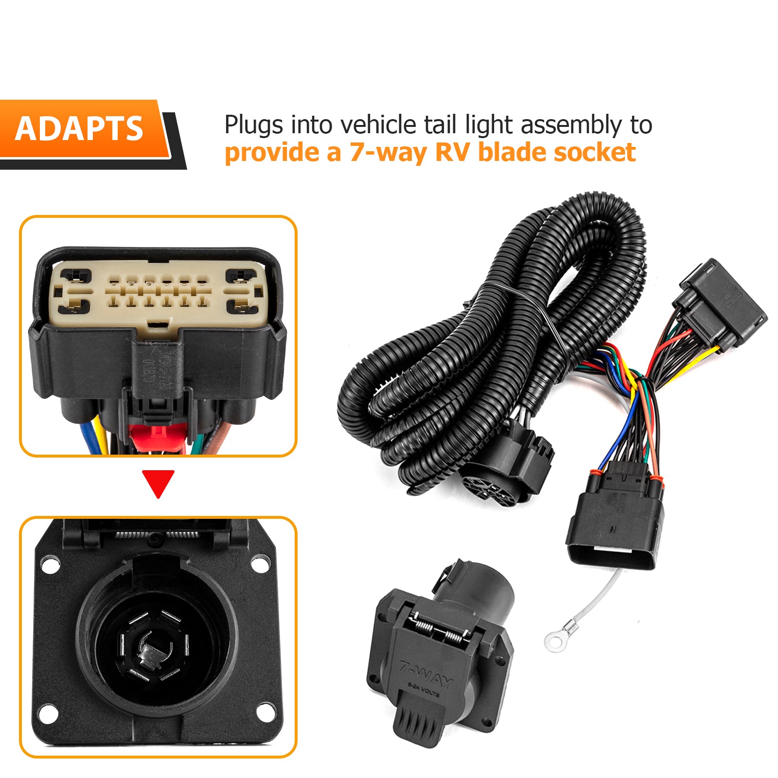 2015 - 2020 8th Gen Ford F - 150 Plug&Play Vehicle - Side 7 - Pin Trailer Wiring Harness Kit - Weisen