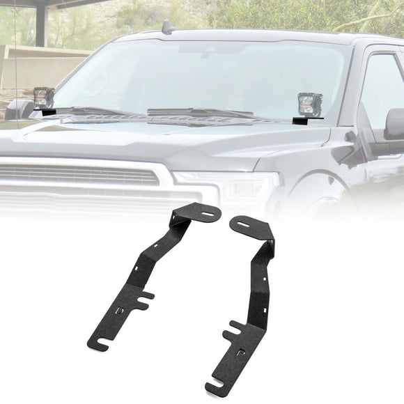 2015 - 2020 Ford F - 150 Bolt - on Heavy Duty Steel Hood Hinge LED Ditch Light Bracket - WeiSen - 70104071