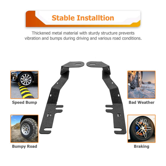 2015 - 2020 Ford F150 White&Amber Strobe 3.5 Inch LED Hood Hinge Ditch Light Pods w/ Wiring Harness Kit - WeiSen - 70104071+70201013