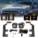 2015 - 2022 Chevrolet Colorado/GMC Canyon White & Amber Strobe 3" LED Ditch Light Pods With Wiring Harness Kit - WeiSen - 70104012+70201007