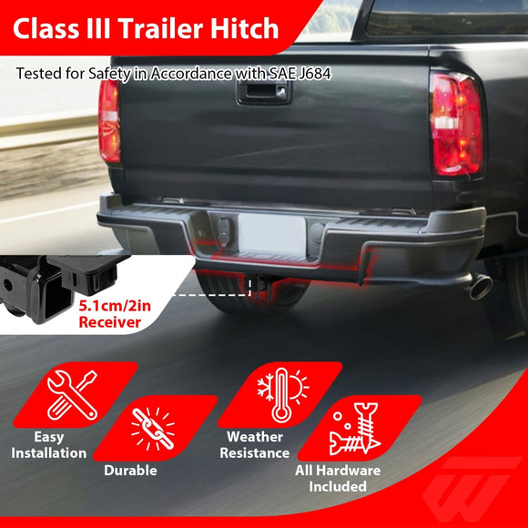 2015 - 2022 GMC Canyon & Chevrolet Colorado Heavy - Duty Steel Class 3 Trailer Hitch 2" Receiver - WeiSen - 70108036