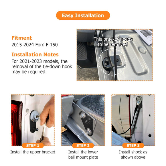 2015 - 2024 Ford F150 Truck Tailgate Assist Shock Lift Support - WeiSen - 70303017