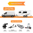 2015 - 2025 Ford Transit - 150/250/350 No Drill Class 3 Trailer Hitch 2" Receiver & Plug&Play 4 - Pin Trailer Wiring Harness - WeiSen - 70108017+70206049