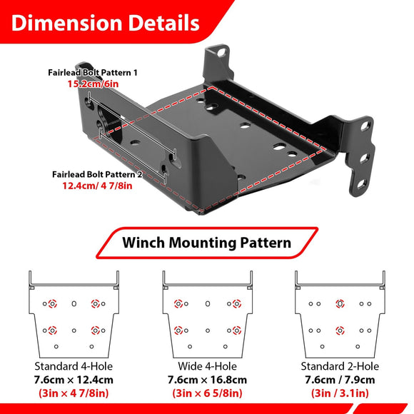 2015 - 2025 Yamaha Viking No Drill Heavy Duty Steel UTV Winch Mounting Bracket Plate - WeiSen - 80106047