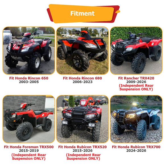 2015 - 2026 Honda Rubicon TRX420 TRX520 Rear Adjustable Trailer Hitch Ball Mount Receiver Kit - WeiSen - 80107015+70304025