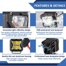 2016 - 2017 Ford Explorer Hood Hinge 3" White & Amber Strobe LED Ditch Light Pod Kit - WeiSen - 70104055+70201007