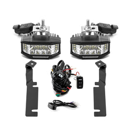 2016 - 2017 Ford Explorer White&Amber Strobe 3.5 Inch LED Hood Hinge Ditch Light Pods w/ Wiring Harness Kit - WeiSen - 70104055+70201013