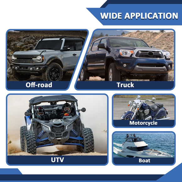 2016 - 2019 Nissan Titan Hood Hinge 3" White & Amber Strobe LED Ditch Light Pod Kit - WeiSen - 70104051+70201007