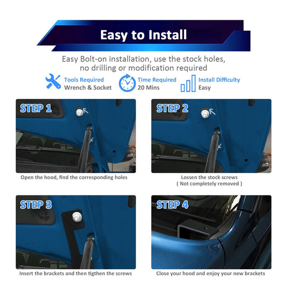 2016 - 2019 Nissan Titan Hood Hinge 3" White & Amber Strobe LED Ditch Light Pod Kit - WeiSen - 70104051+70201007