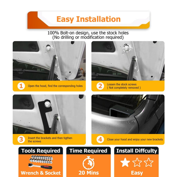 2016 - 2019 Nissan Titan White&Amber Strobe 3.5 Inch LED Hood Hinge Ditch Light Pods w/ Wiring Harness Kit - WeiSen - 70104051+70201013