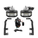 2016 - 2019 Nissan Titan White&Amber Strobe 3.5 Inch LED Hood Hinge Ditch Light Pods w/ Wiring Harness Kit - WeiSen - 70104051+70201013